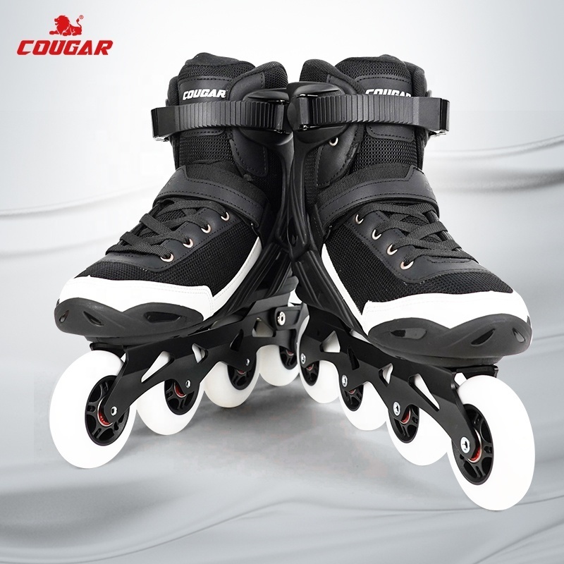 New Cougar Skates Brake PU Wheels Fitness Inline Skating Shoes Adult Teens Roller Skates