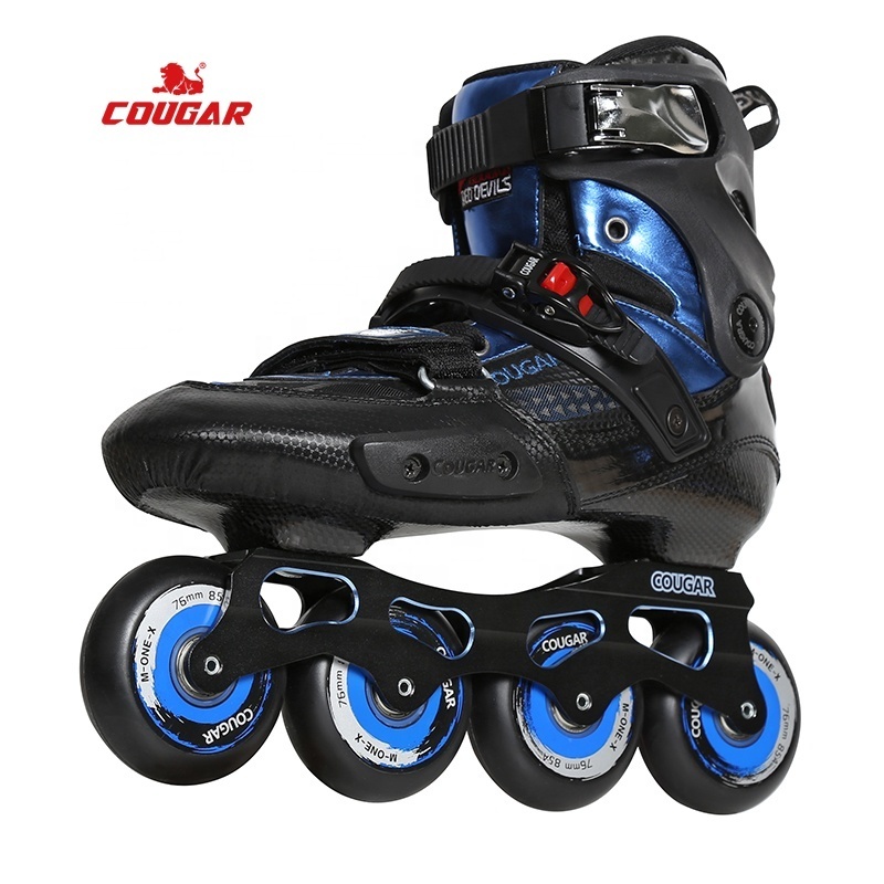 Cougar Skate Slalom Skill Short Track Competition Carbon Fiberglass Shell Inline Roller Skates for Children Kids Teens Adult