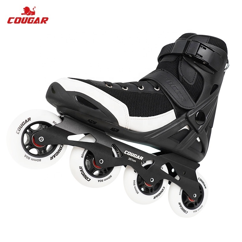 New Cougar Skates Brake PU Wheels Fitness Inline Skating Shoes Adult Teens Roller Skates