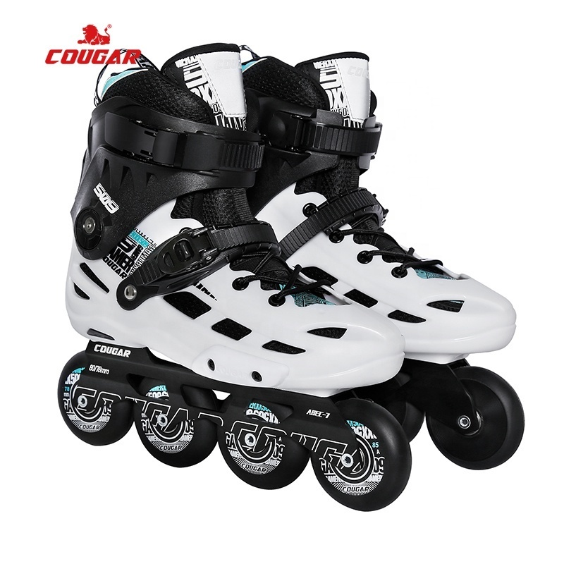 Factory Price Discount Classic Black White 4 Wheels Skating Patines Urban Slalom Inline Roller Skates For Adult Men Women