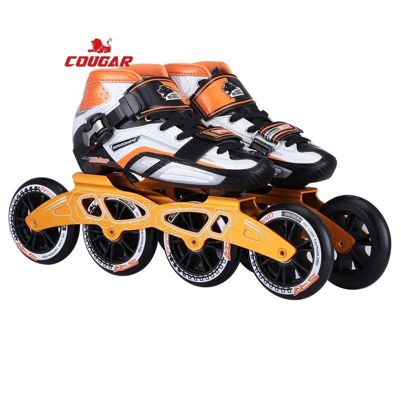 SR7 COUGAR Carbon Fiber Speed Skates For Adult 90mm 100mm 110mm PU Wheels