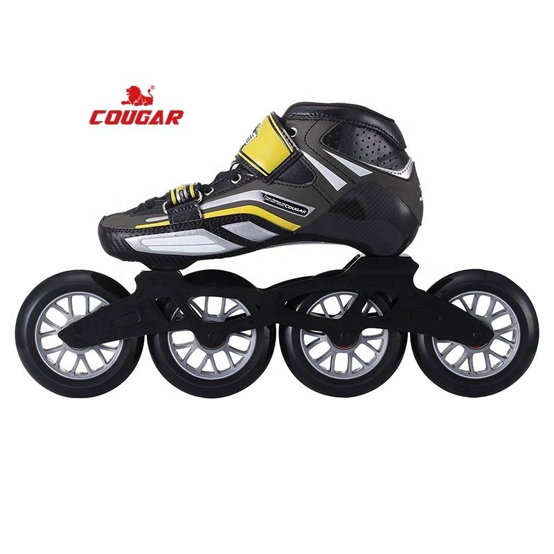 SR7 COUGAR Carbon Fiber Speed Skates For Adult 90mm 100mm 110mm PU Wheels