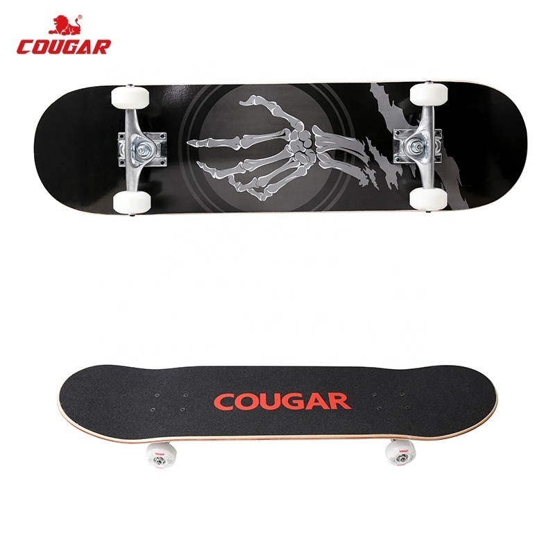 Fashion Design Good Quality Chinese Maple Skateboards With PU Wheels Flashing Roller Double Kick Short Board