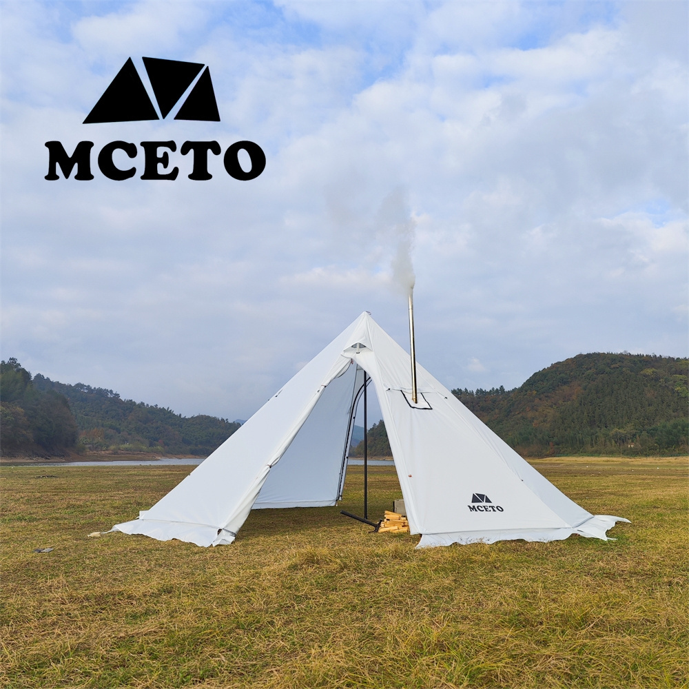 MCETO 500PRO Winter Stove Pyramid Hot Tent Ultralight Waterproof Big Size 5M Brown Camping