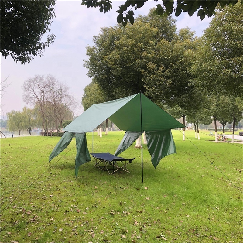 MCETO Outdoor Tent Hammock Cover Dark Green Multi-function Tarp Portable Waterproof Flysheet Sun Shelter Camping