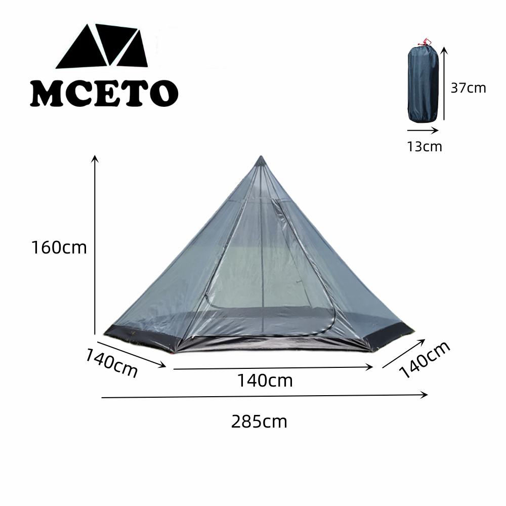 MCETO Hexagonal  Summer Tent Inner Mesh Mosquito Net For Camping and Hiking