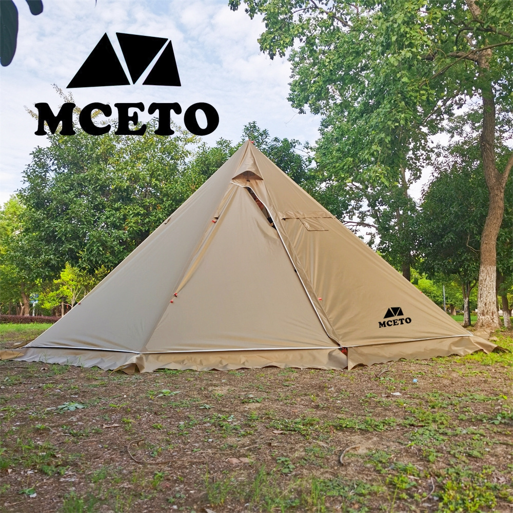 MCETO 500PRO Winter Stove Pyramid Hot Tent Ultralight Waterproof Big Size 5M Brown Camping