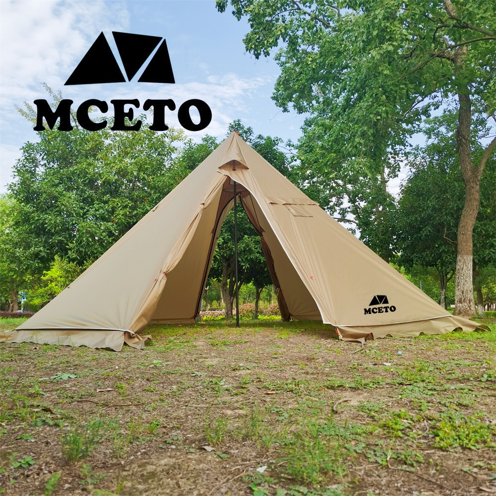 MCETO 500PRO Winter Stove Pyramid Hot Tent Ultralight Waterproof Big Size 5M Brown Camping