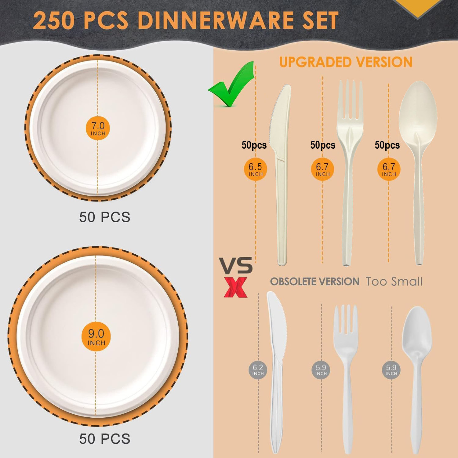 Food Grade Sugarcane Bagasse Disposable Plates Sugar Cane Bamboo Paper Pulp Bio Compostable Degradable Dish For Party