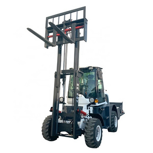 Rough terrain 4x4 forklift truck side loader forklift for farm equipment