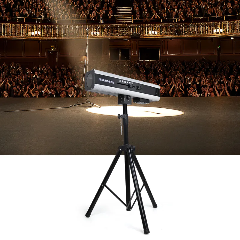 880w Customized Pattern Led Double Focus Spot Light Zoom Gobo Concert Spot Light W/ Flight Case High Power Beam Follow Spotlight