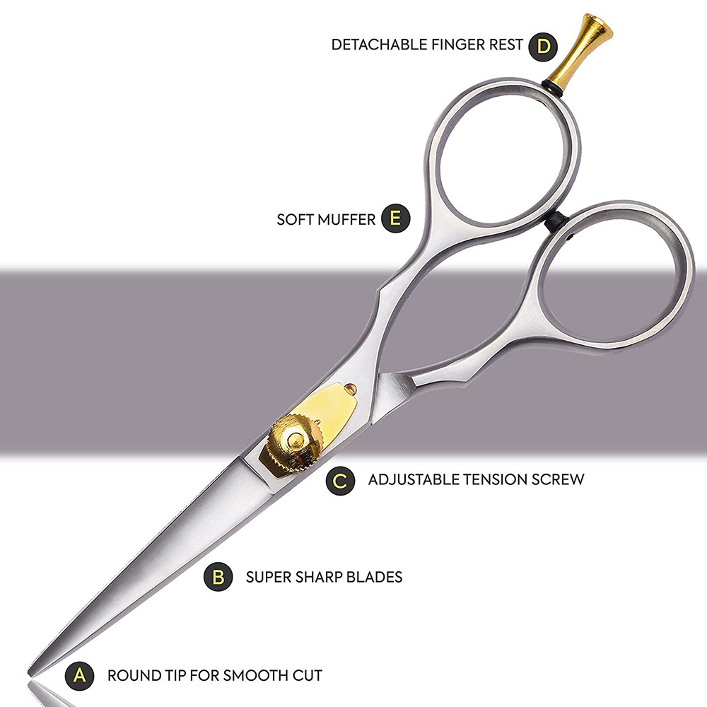 Professional Barber Hair Cutting Scissor Stainless Steel Material Straight 6 inches Hair Cutting Scissor