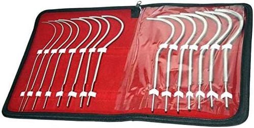 Guyon Urethral Bougies, Gynecology Dilators, Urinary, Uterine, Urethral Sounds, Curved, Set of 15, 8 to 36 French, 26cm