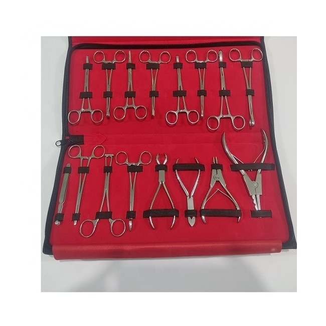 Body piercing tools kit of 16 pcs medical grade stainless steel made