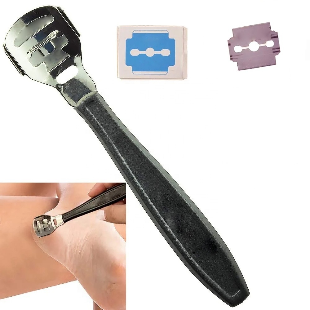 Corn Cutter Callus Hard Skin Remover Foot Rasp File Black Plastic Handle Corn Callus Shaver Hard Skin Remover