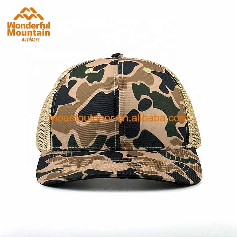 Top selling High quality Custom camo 6 panel mesh trucker hat Richardson 112 style blank hat