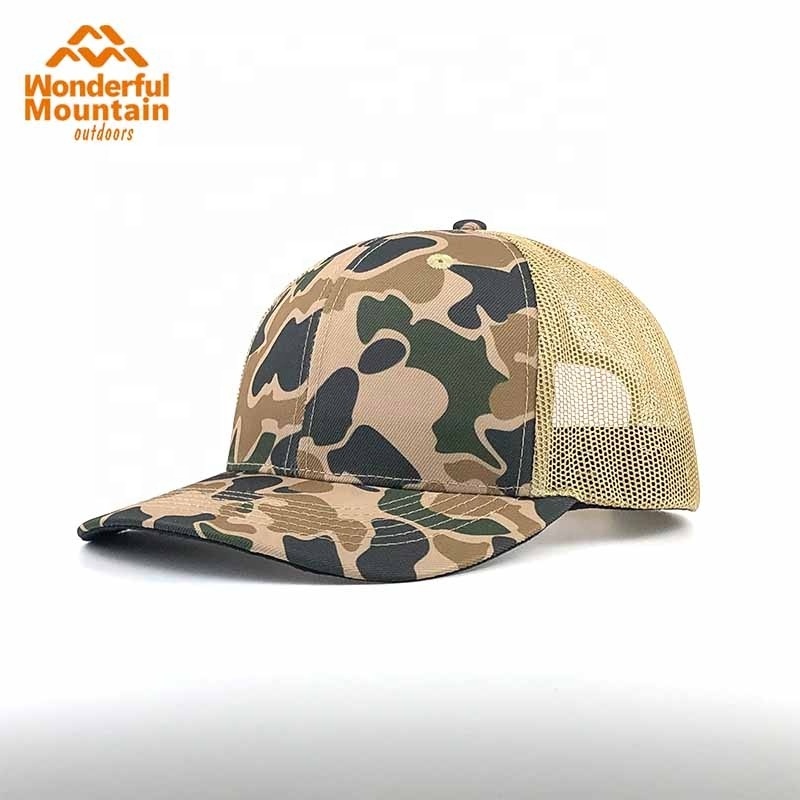 Top selling High quality Custom camo 6 panel mesh trucker hat Richardson 112 style blank hat