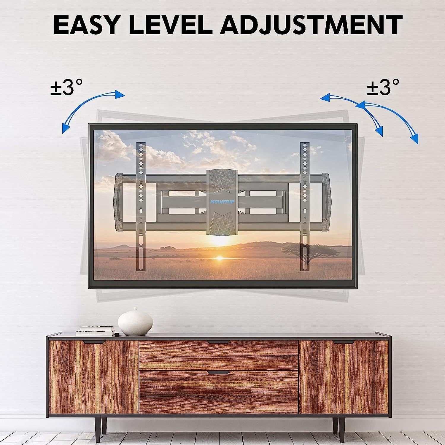 MOUNTUP TV Holder 90 Degrees Swivel Retractable SPCC Steel TV Wall Mounts For VESA 600x400mm