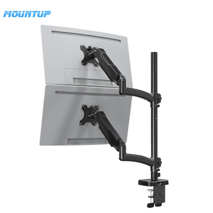 MOUNTUP Up To 32 Inches 2 Monitor Arms Vertical Dual Monitor Stand Gas Spring Double Computor Monitor Mount