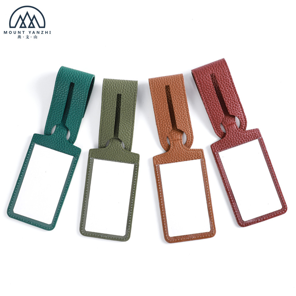 Portable Custom Genuine Leather Label Tag Travel Luggage Tag