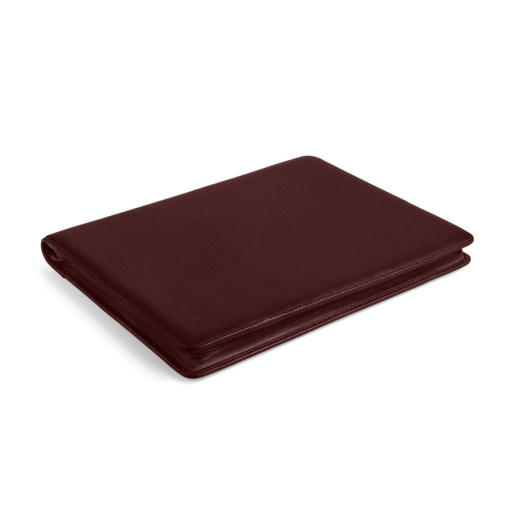 Classic Zippered Closure PU Leather Padfolio Conference Portfolio For Office