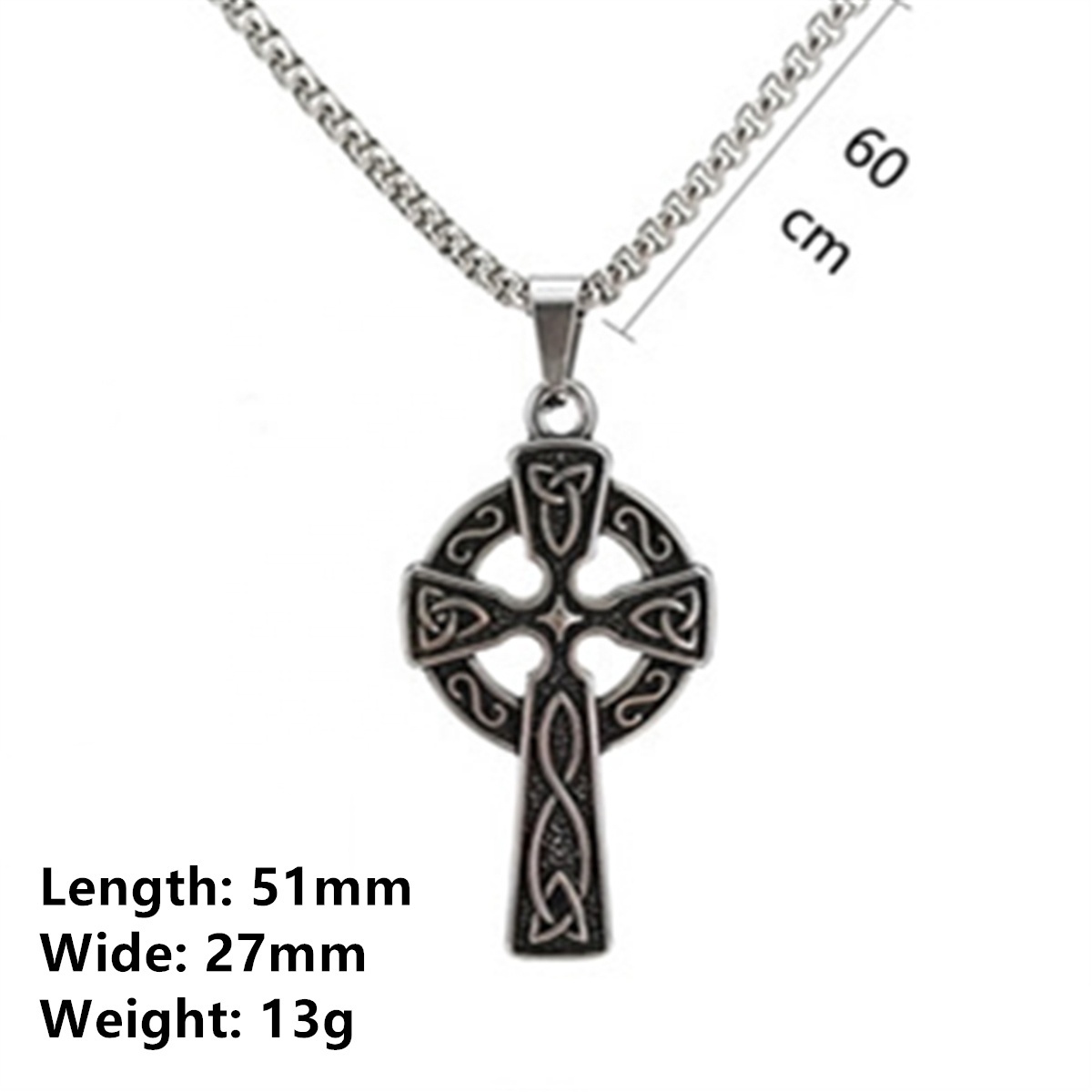 Celtic cross necklace men's personality stainless steel pendant retro overbearing pendant Jewelry