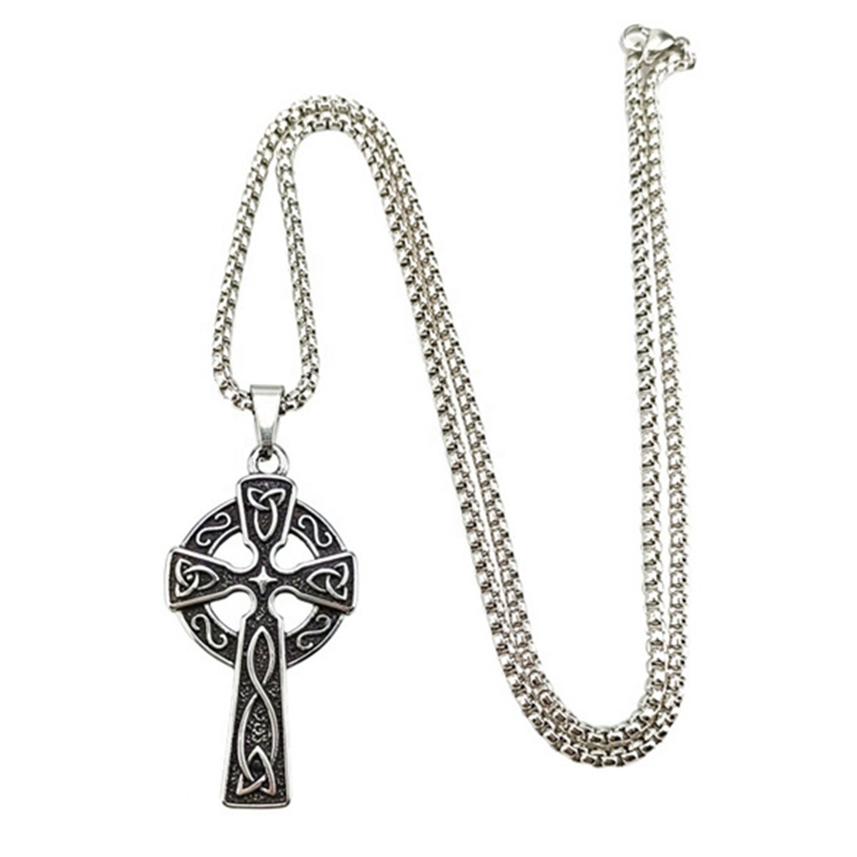 Celtic cross necklace men's personality stainless steel pendant retro overbearing pendant Jewelry