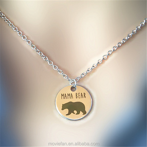 Mama bear necklace mother's day gift baby shower gift silver tone