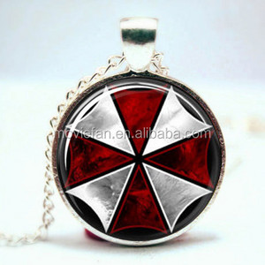 Resident Evil Umbrella Corporation necklace Glass Photo Cabochon Necklace