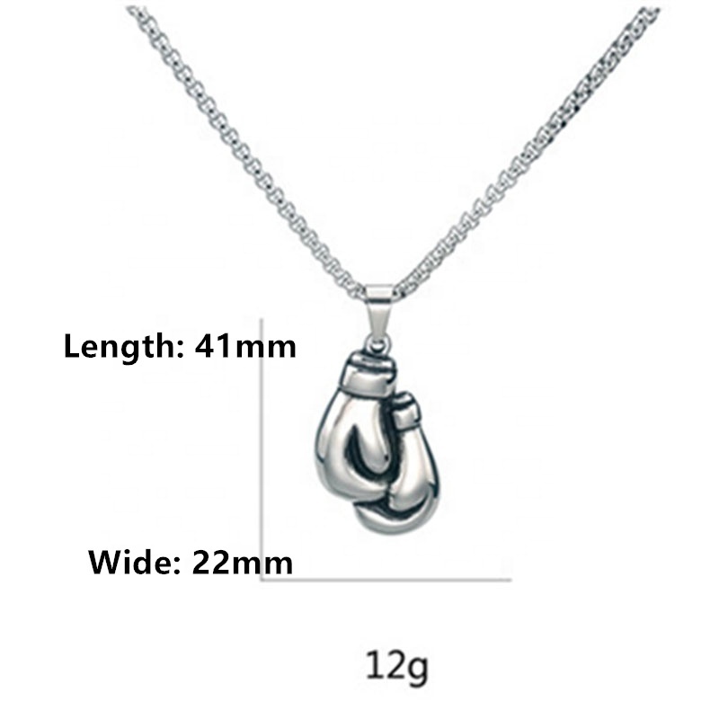 Boxing gloves Pendant necklace Men's boxing gloves fitness sport stainless steel chain Jewelry