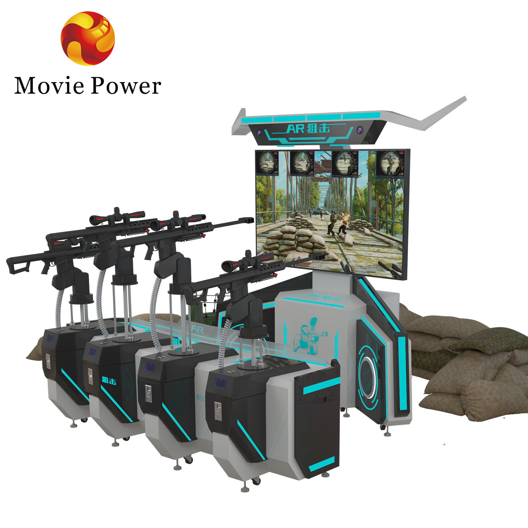 AR Multiplayer shooting arcade game machine Shooting Zombies Arcade Game Gun hunting simulator