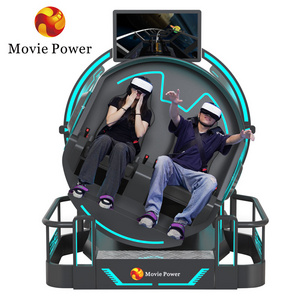 VR 360 Flying Cinema 2 Seats 9D VR Roller Coaster Simulator 360 Degree Rotation VR Game Machine