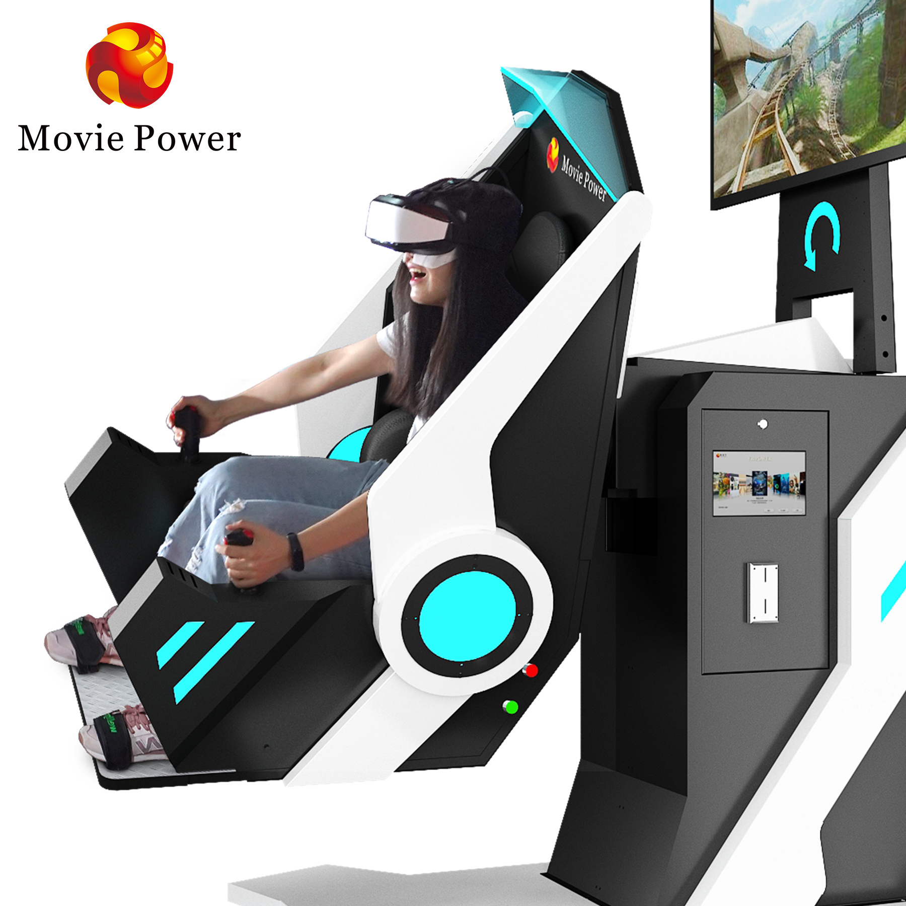 high quality VR game  Vr Aircraft 9d 720 degree Flight Simulator Cockpit roller coaster for sale VR game