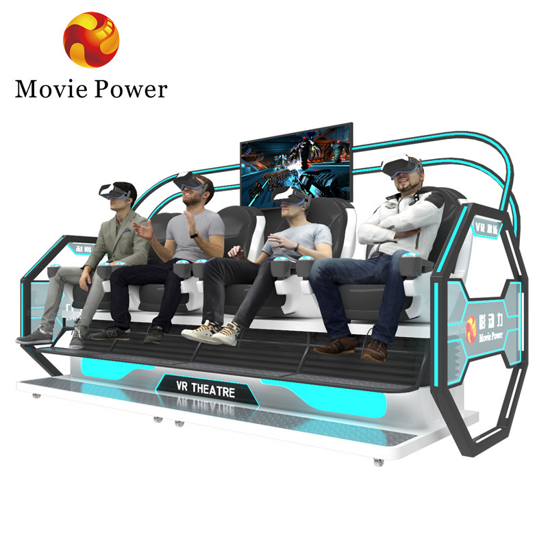 2023 Newest Design Vr Multiplayer Video Game  Virtual Reality Games Shooting Sports  9d VR Cinema 4 Seat