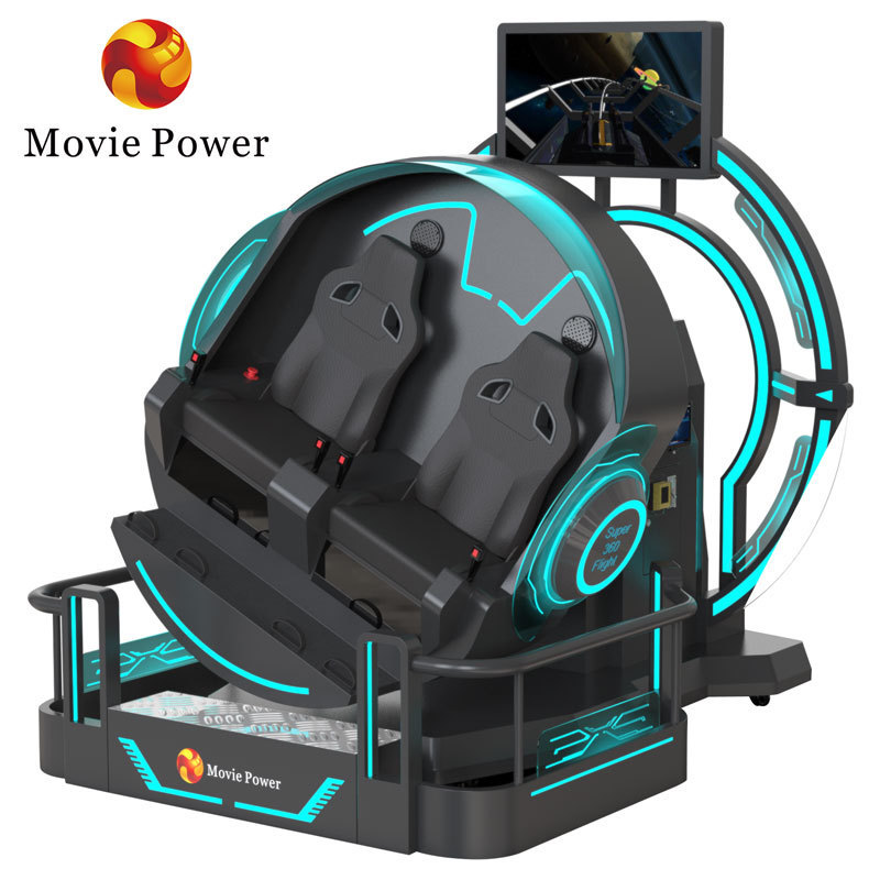 VR 360 Flying Cinema 2 Seats 9D VR Roller Coaster Simulator 360 Degree Rotation VR Game Machine