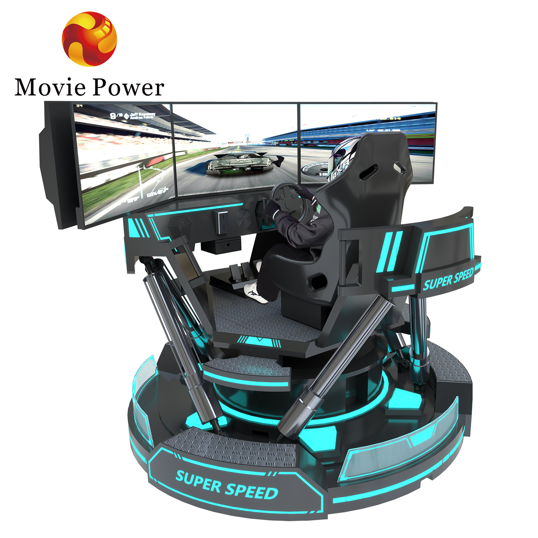 Movie Power 6dof motion platform for driving simulator hydraulic racing simulator 4d Car Racing Game Machine simulator