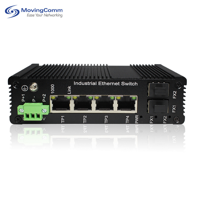 Industrial Unmanaged Din Rail Mounting Ethernet Switch Poe Network Switches Including 4*1000M Poe+2*1000M Sfp Optical Port