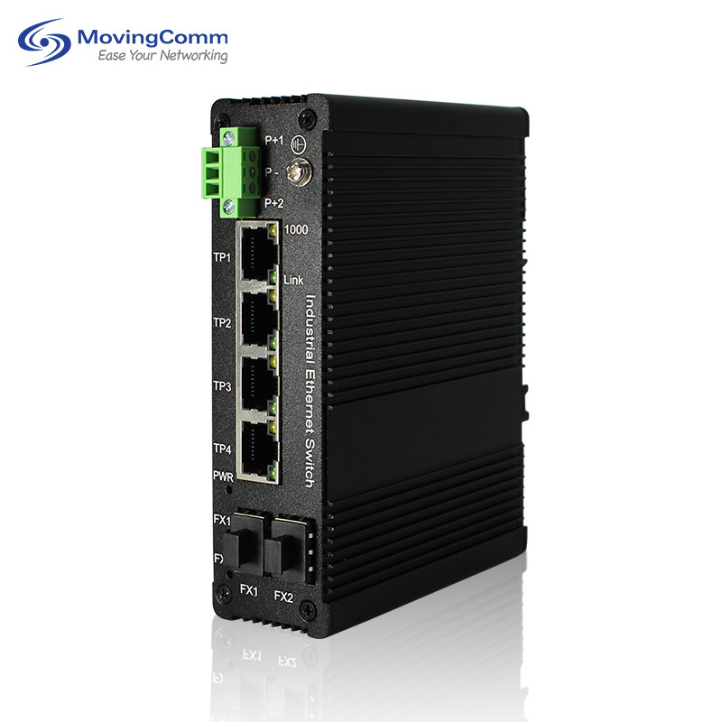 Industrial Unmanaged Din Rail Mounting Ethernet Switch Poe Network Switches Including 4*1000M Poe+2*1000M Sfp Optical Port