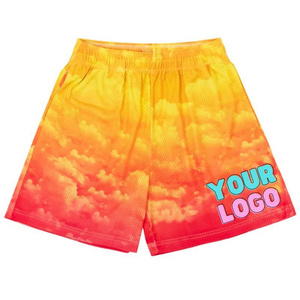 Customized Logo Unisex short shorts Summer orange and black shorts Trunk Streetwear blank basketball shorts wholesale