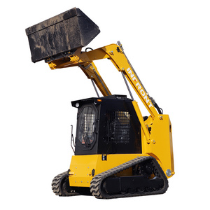 Hot Sale loader 800kg wheel track skid steer loader with mulcher trencher rock saw sweeper snow blower auger hammer