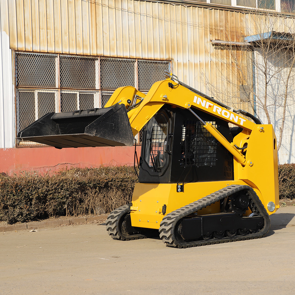 Hot Sale loader 800kg wheel track skid steer loader with mulcher trencher rock saw sweeper snow blower auger hammer