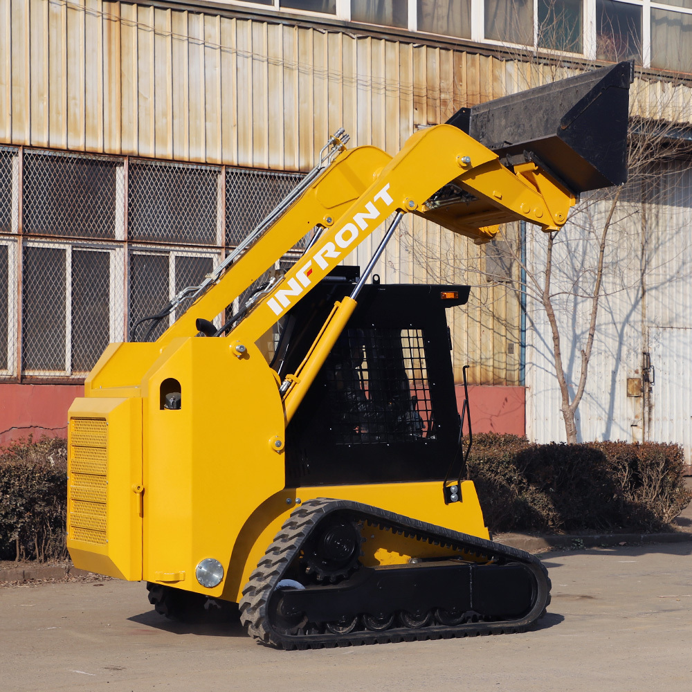 Hot Sale loader 800kg wheel track skid steer loader with mulcher trencher rock saw sweeper snow blower auger hammer