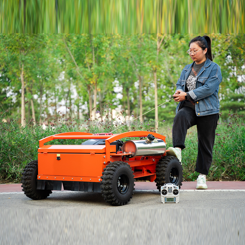 RC lawn mower remote All Terrain Slope Commercial Mowers 452cc Radio Controlled Grass Mowing Robotic Machine For Sale