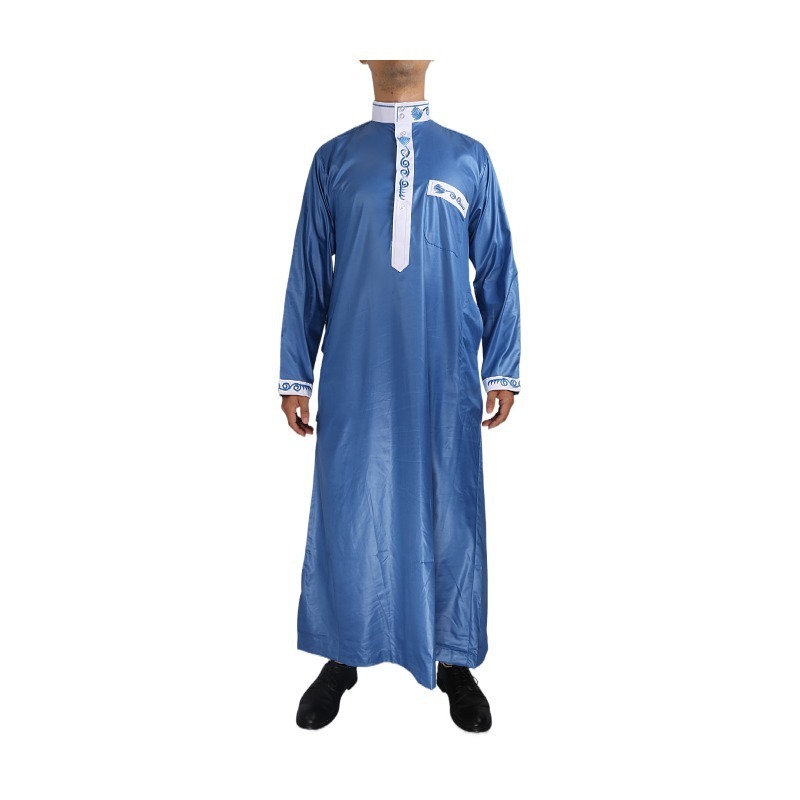 2024 Promotional Model Sudan Muslim Abaya Thobe For Men Robe Arabian Clothing New Design Men Embroidery Thobe