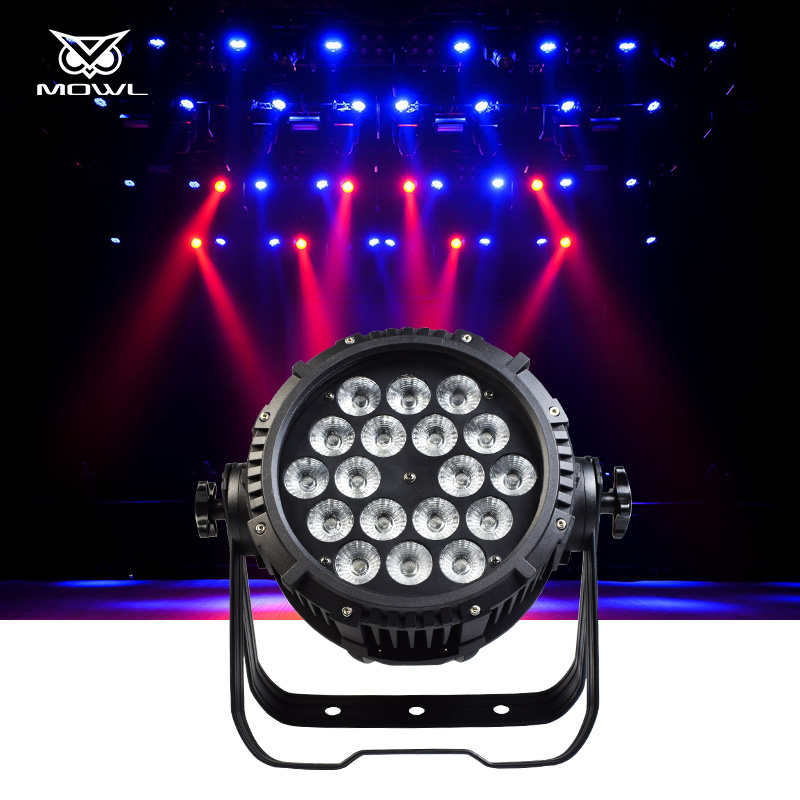 MOWL Outdoor DMX Control 18x18w RGBWA UV 6in1 Waterproof IP65 LED Stage Par Can light