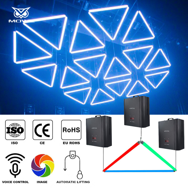 MOWL Triangle DMX RGB LED Kinetic Tube Light for Wedding Bar DJ Events