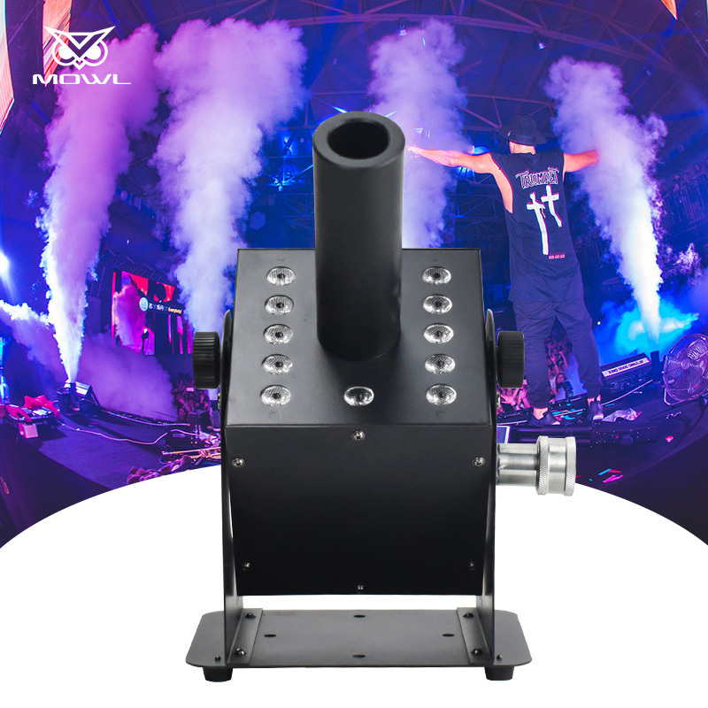 MOWL Stage Effect DJ Club Smoke Fog Spray Cryo Cannon DMX LED 12x3W RGB 3in1 Column Co2 Jet Machine