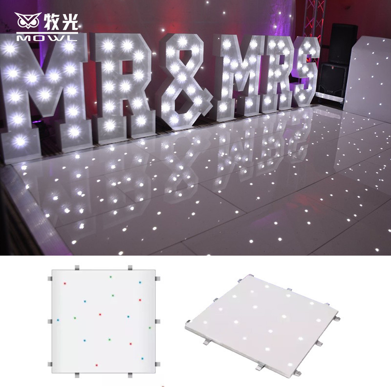 White Black Star Starlit Starling Dance Floor Wedding Wireless Starlight LED Dance Floor Tiles