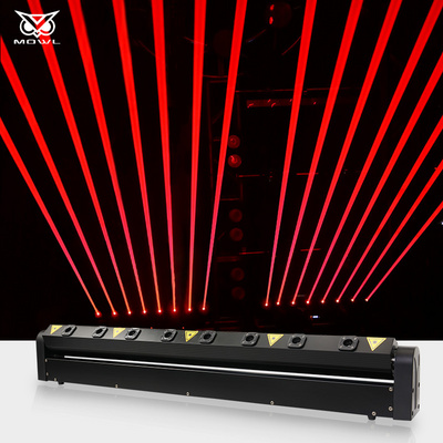 MOWL 8 Eyes DMX 500mw Lazer Red Bar Moving Head Laser Light for DJ Disco Night Club Event Stage