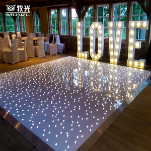 White Black Star Starlit Starling Dance Floor Wedding Wireless Starlight LED Dance Floor Tiles